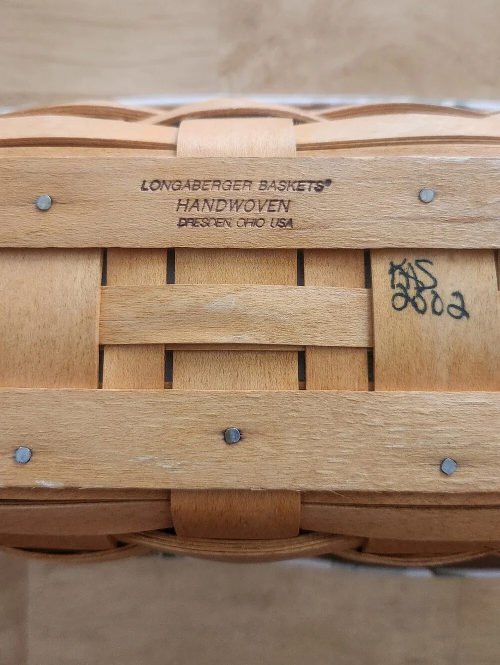 Longaberger Envelope Basket with Plastic and Fabric Liner
